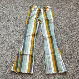 Altar'd State Multicolor Striped Flare Jeans